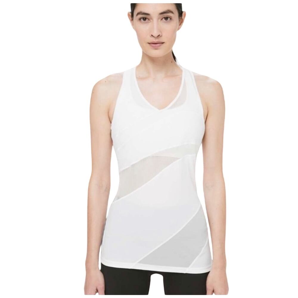 Lululemon Mesh In Motion Racerback, White, Size Small